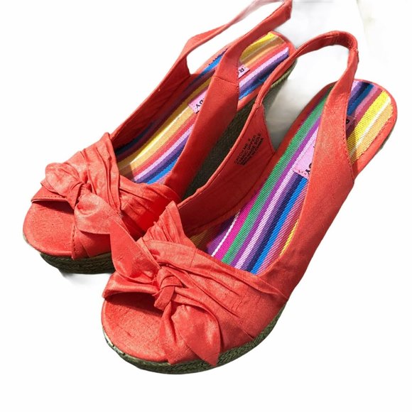 Rock & Candy Shoes Rock Candy By Zigi Wedge Heels Orange Open Toe